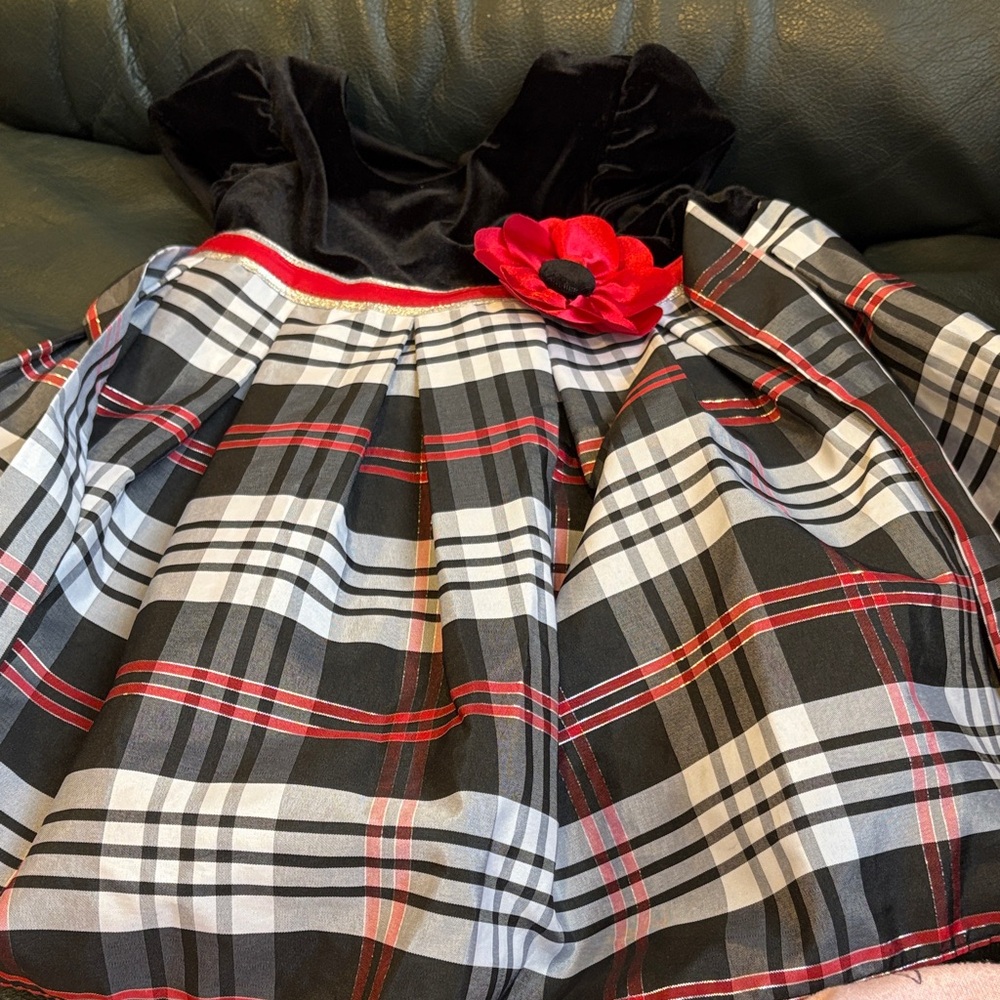 Jona Michelle Black and Red Plaid Formal Dress